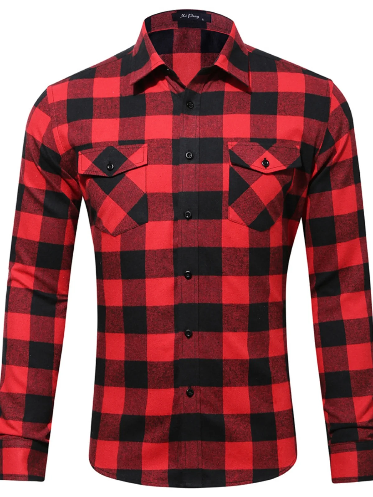 

Cheered Long Sve irt Double ket Design Slim Fit Мужская мода Повседневная молодежная трендовая осенняя одежда Другие сцены