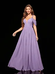 Mgiacy Lace strap V-neck drop sleeve chiffon full skirt Evening gown Ball dress Party dress