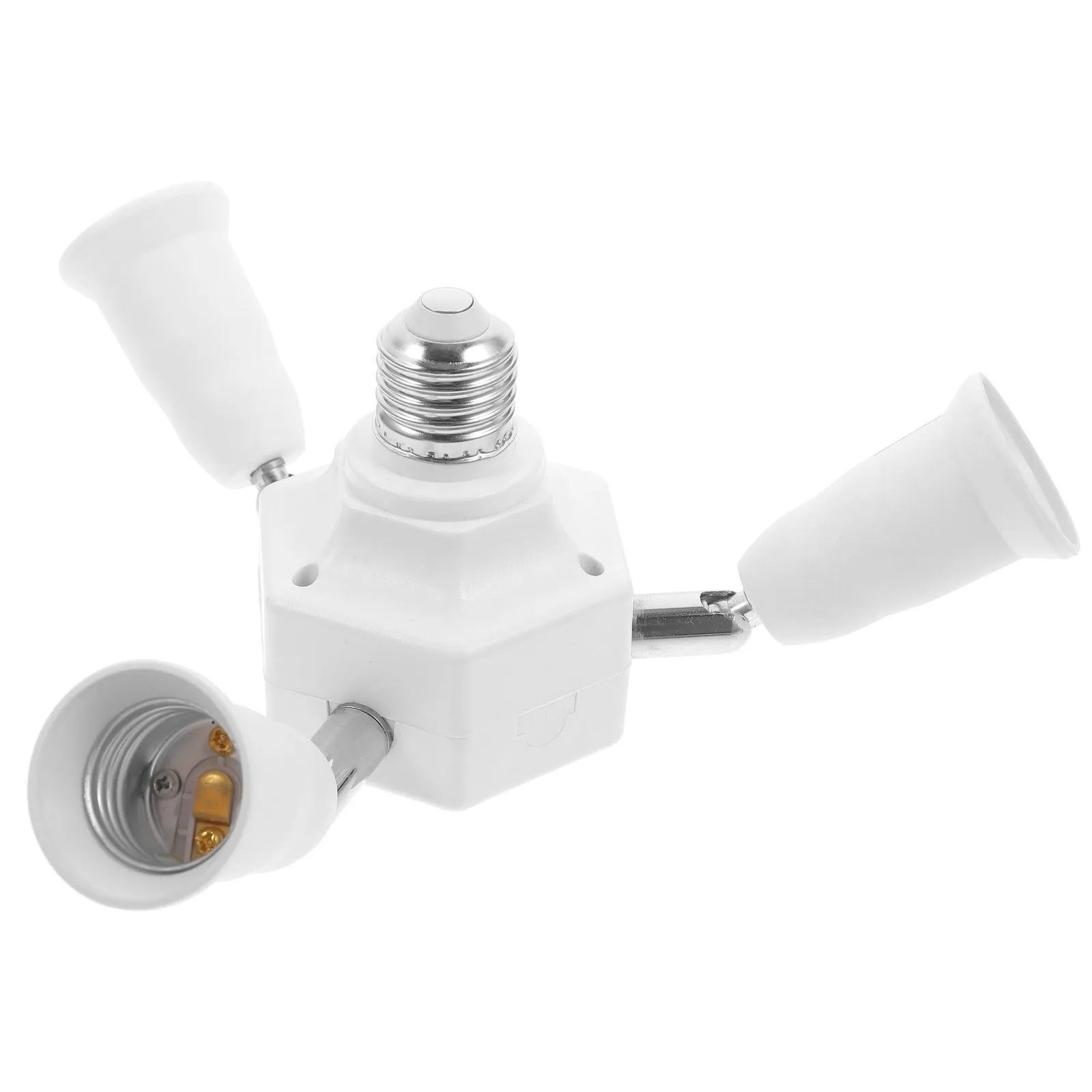 3 in 1 Light Socket Splitter E27 E40 to Triple Bulb Adapter Converter Lamp Holder Extender for LED Bulbs Home Office Kitchen