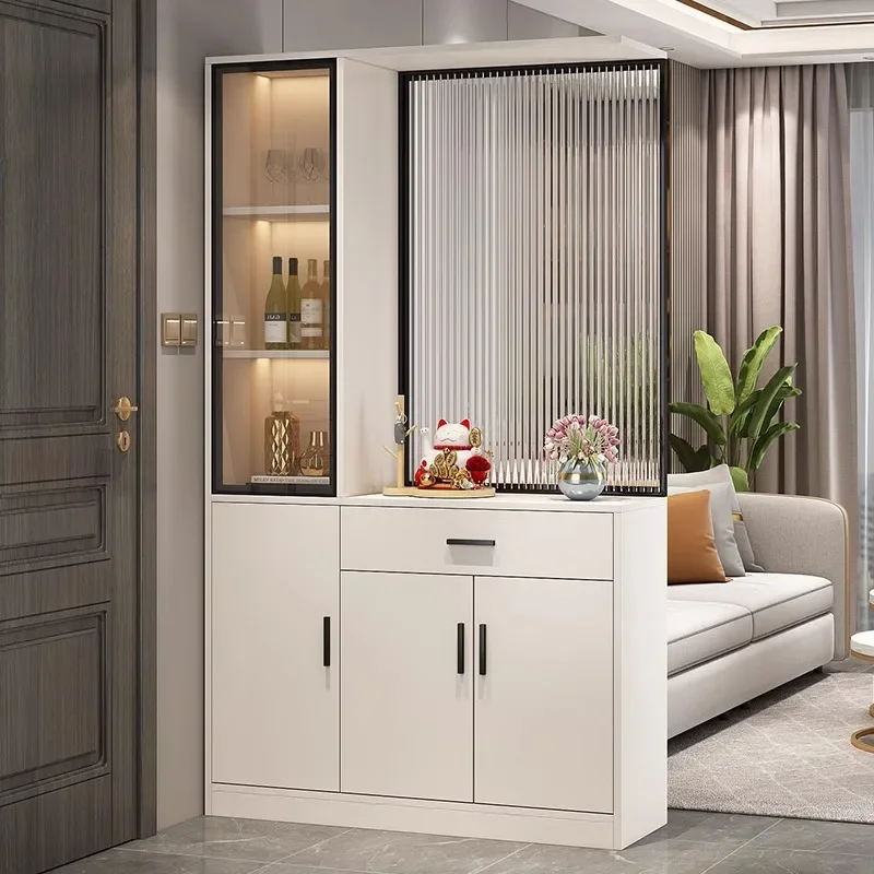 Light luxury door Solid wood porch cabinet Shoe cabinet Integrated living room Shielding partition Screen cabinet Decorative foy