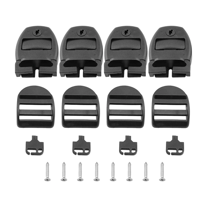 

4Sets Spa Hot Tub Cover Clips Latch Replacement Kit Latch Locking With Key And Screws,For Cover Straps