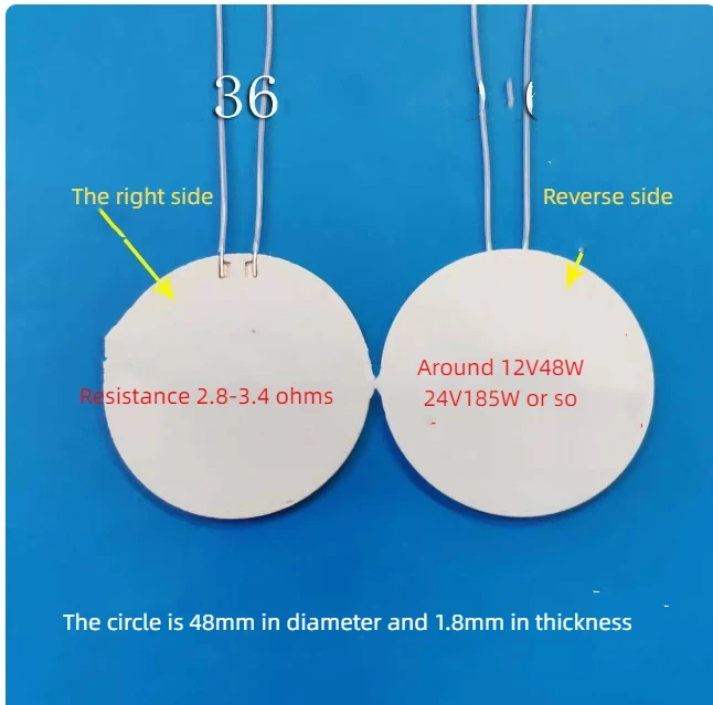 1 шт. MCH керамическая нагревательная пластина, высокотемпературная нагревательная пластина, круглый нагреватель 3,7 В, 5 В, 12 В, 24 В, произвольный источник питания