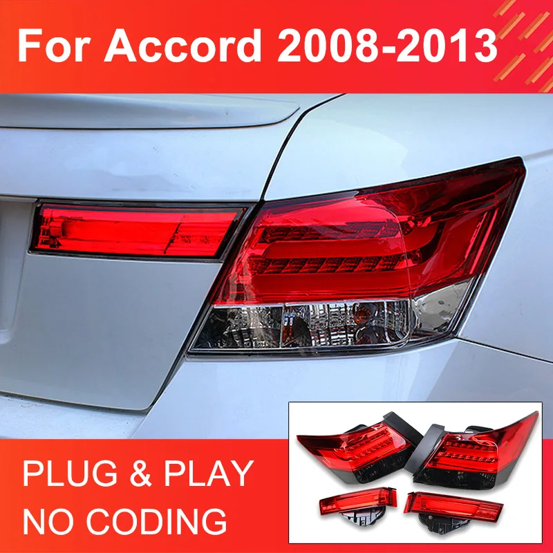 

Светодиодный задний фонарь в сборе для Honda Accord 2008-2013, задние фонари Plug and Play со светодиодными ходовыми динамическими поворотными задними фонарями