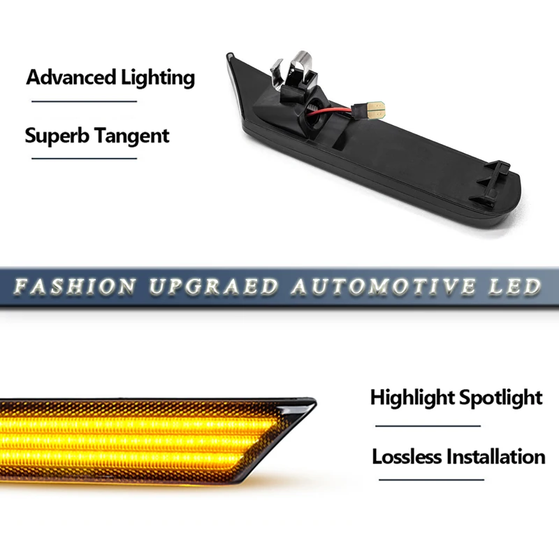 LED Car Side Marker Sequential Turn Signal Blinker Light For Porsche 911 Boxster Typ 996 986 Carrera GT3 GT2 Dynamic Amber