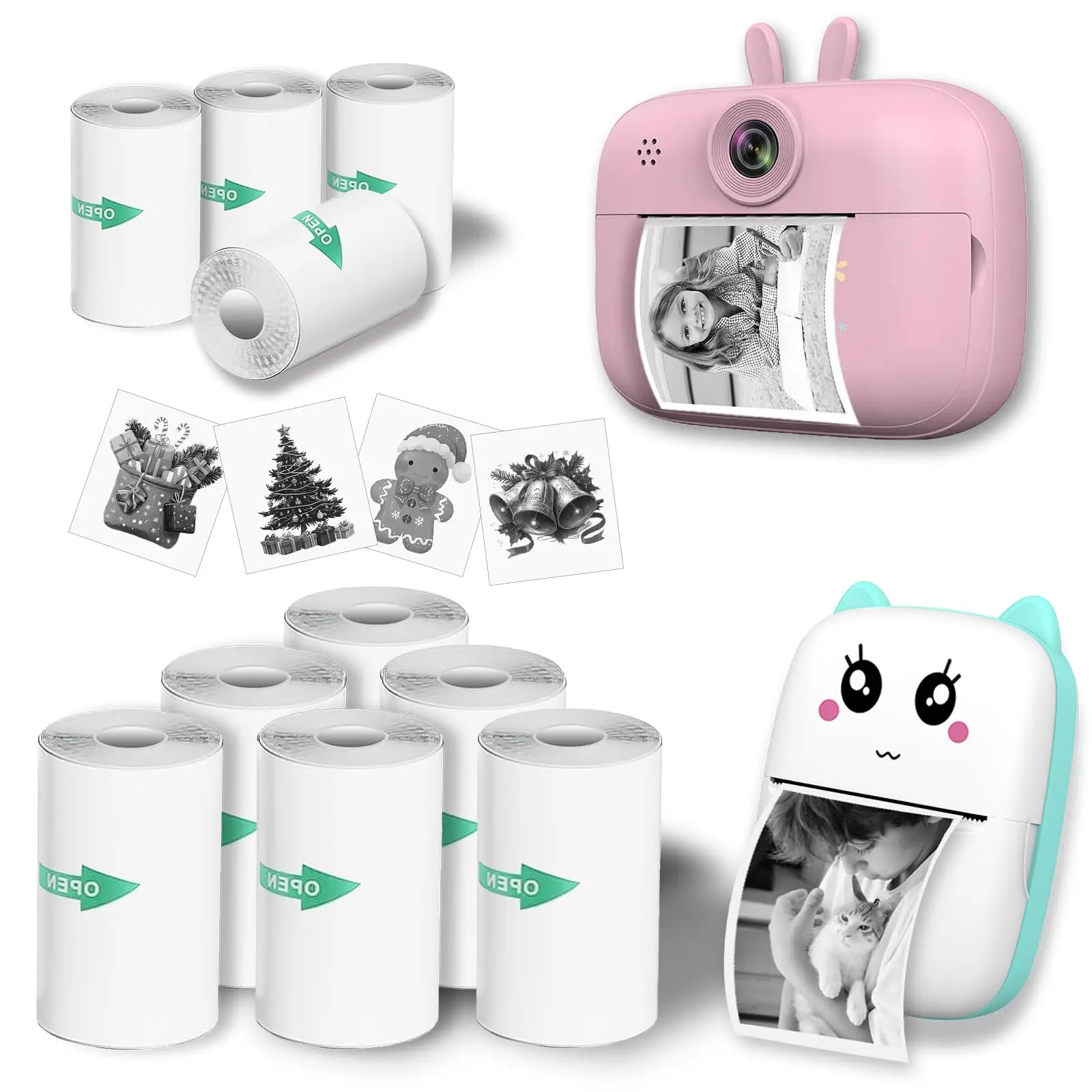 

10 Rolls Sticker Paper, Self-Adhesive Thermal HD Photo Paper, Mini Pocket Printer Sticker Paper for Most Kids Instant Camera