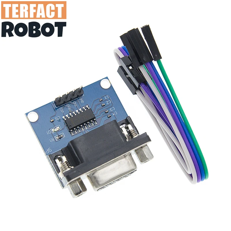 TERFACT 3pcs RS232 to TTL Serial Port Converter Module With Dupont Wire MAX3232 DB9 Connector MAX232