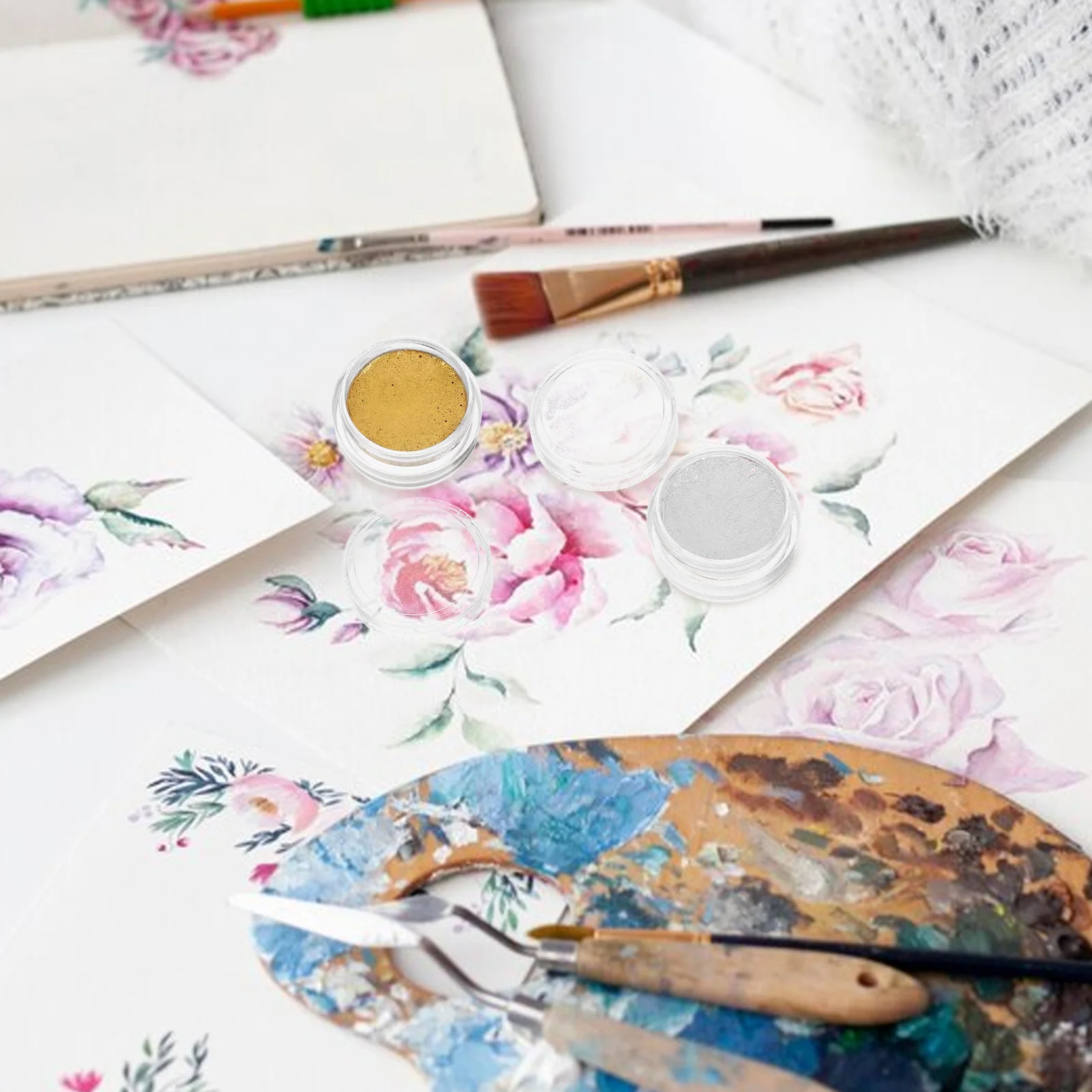 مجموعة ألوان مائية احترافية مكونة من قطعتين، ألوان مائية لامعة سهلة المزج للسفر والمشروعات الفنية، مجموعة ألوان مائية 5 مل #1