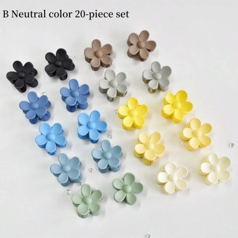 10 Stück/Set Mehrfarbige Matte Kunststoff-Blumenclips für Pony und Haaransatz, Geeignet für Hochsteckfrisuren, Geschenk für Süße Damen – Detail 7