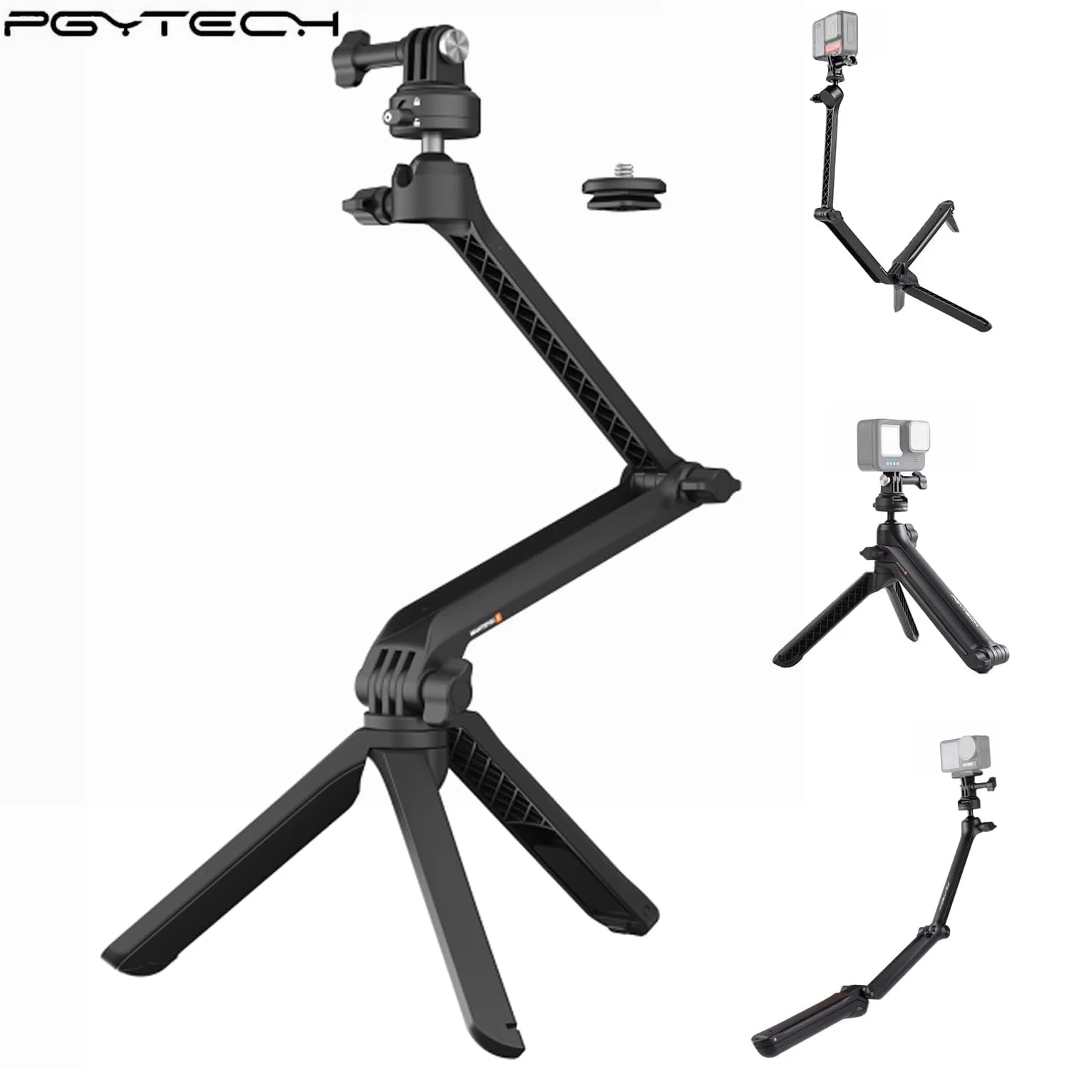 PGYTECH 3 Way Tripod Caplock Mantispod Z Hand Grip For GoPro Hero 12 11/ Insta360/ DJI Osmo Action 4/3 POCKET 3 / Smartphone