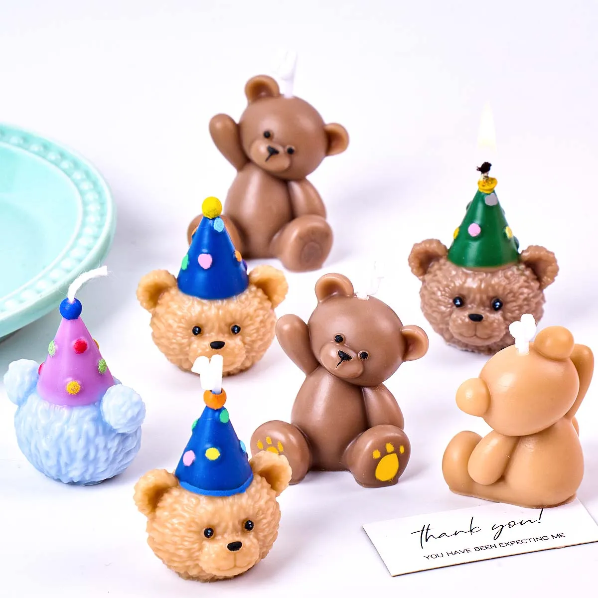Simulation Teddy Bear Shape Silicone Candle Mold 3D Scented Candle Mold Cute Souvenir Birthday Gift DIY Craft Gift Making Tools