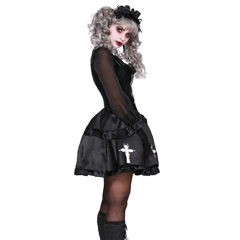 HAni 2025 Women's carnival , terrible evil circus clown costume, broken voodoo doll, cosplay dress, dream evening dr ☆★ww