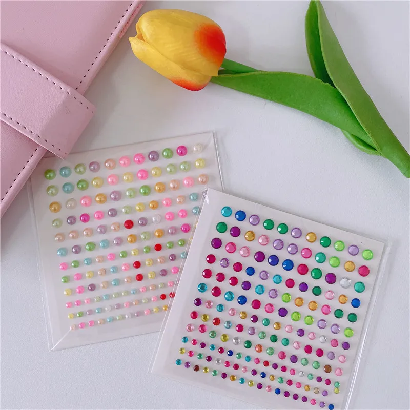 

Student Girl Diamond Stickers Acrylic Laser Colorful for Phone DIY Decoration Gift Crystal Girly Sticker Art Craft