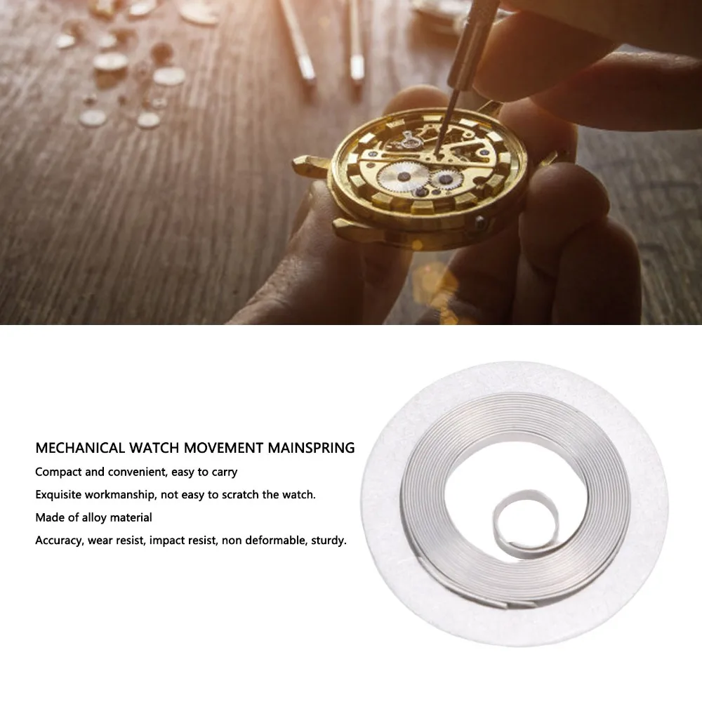 Silver Watch Movement Mainspring Alloy Small Size Watch Clockwork Spring Watch Repair Part for For 3600 3601 mainspring