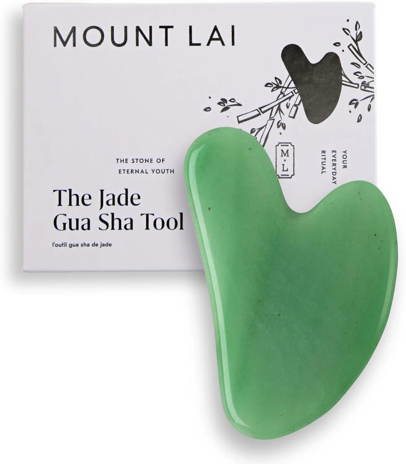 

Genuine Jade Gua Sha Facial Tool for Lymphatic Drainage, Puffiness Reduction & Timeless Radiance