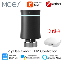 MOES Tuya ZigBee3.0 New Radiator Actuator Valve Smart Programmable Thermostat Temperature Heater TRV  Alexa Voice Control
