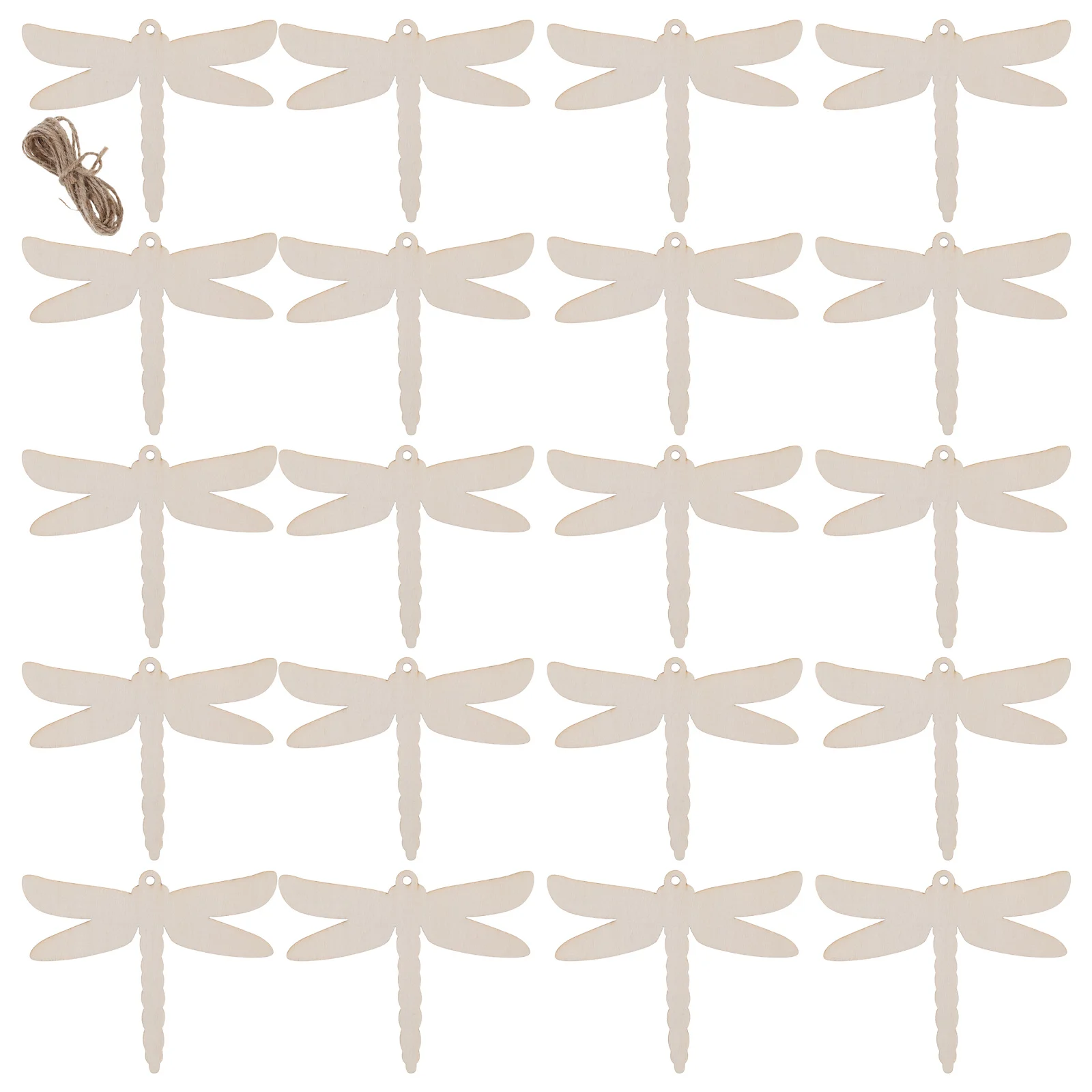 

20Pcs Dragonfly Shaped Embellishment Blank Animal Decor Wood Cutouts for Shower Classroom Bulletin Board Decorative