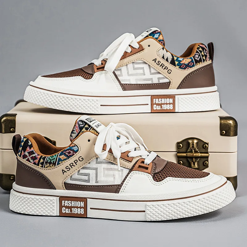 Men's shoes summer versatile thick soled breathable niche shoes casual sports canvas outdoor board shoes