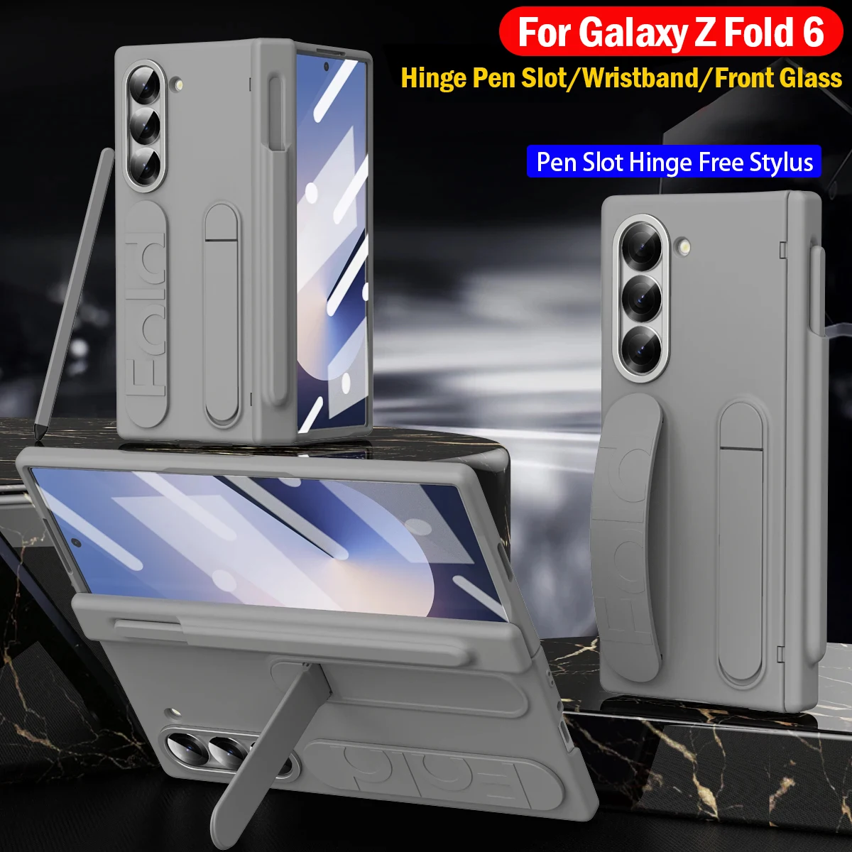 

Держатель для сенсорного пера, петля, чехол для Samsung Galaxy Z, складной чехол для 6 дюймов, подставка для браслета, пластиковый защитный чехол с передним стеклом