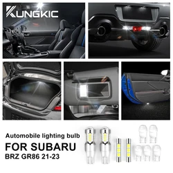 Toyota GR86 용 BRZ 용 9PCS 백색 LED 인테리어 조명 역방향 전구 키트 2021 2022 2023 2024 트렁크 독서 신호 램프 KUNGKIC