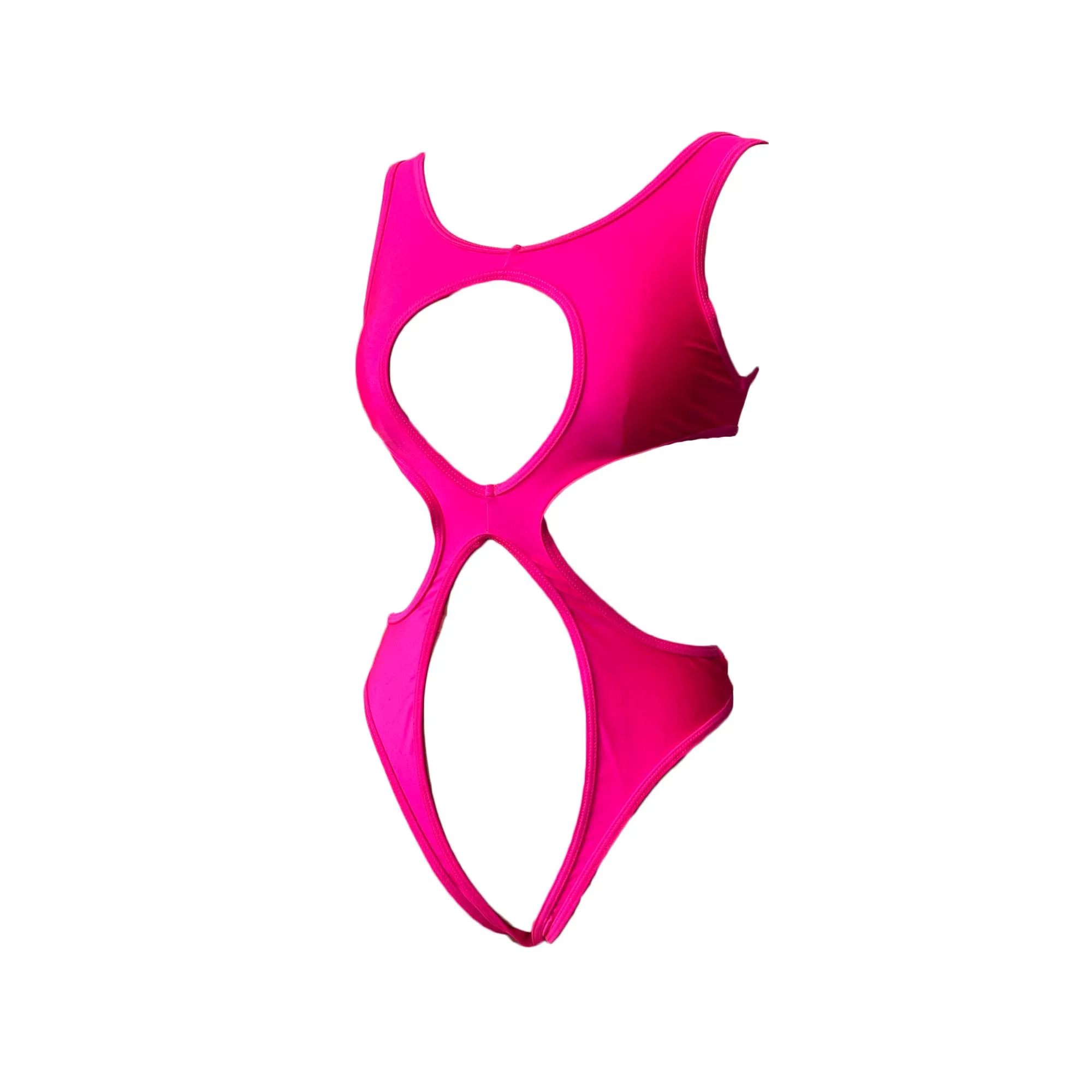 XMJXMY Sexy T-Shaped Crotch Oil Shiny High Elasticity Hollow Out Perspective Open Cut Jumpsuit Sexy Swimsuit