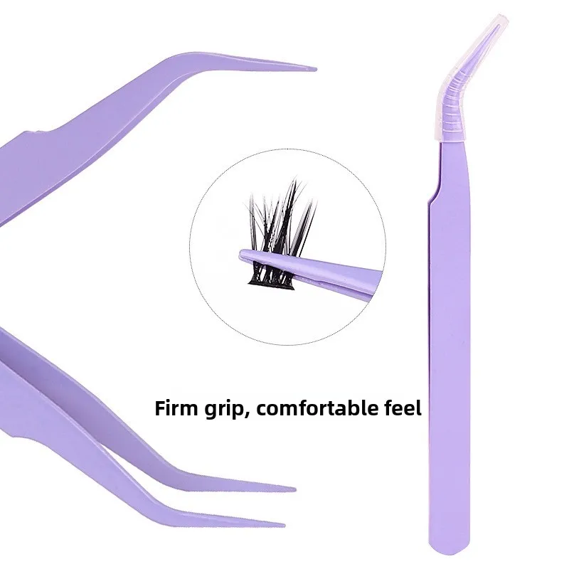 ملاقط رموش متينة من الفولاذ المقاوم للصدأ، ملاقط رموش تطعيم ذاتية الصنع، ملاقط رموش مجزأة خفيفة الوزن