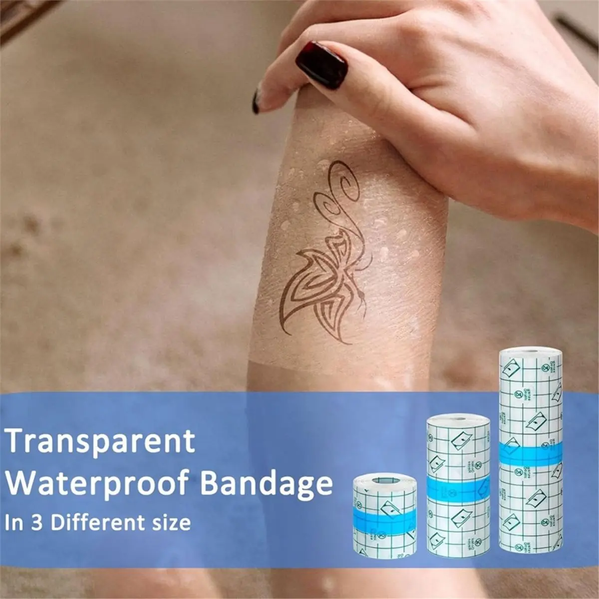 Home Tool 24 Rolls Tattoo Aftercare Bandage Waterproof (2 Inch, 4 Inch, 6 Inch Wide) Tattoo Cover Tape Tattoo Healing Wrap
