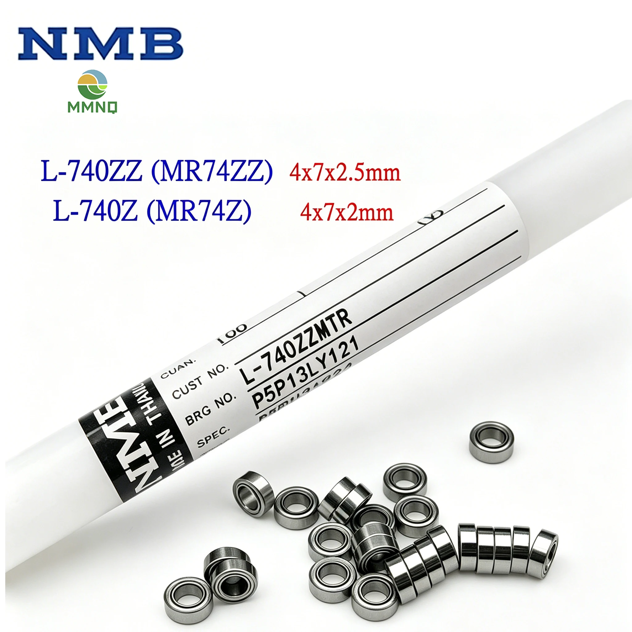 20/50/100PCS Original NMB L-740ZZ High Speed Bearing 4mm Bore MR74ZZ Mini Deep Groove Rolling Ball Bearing