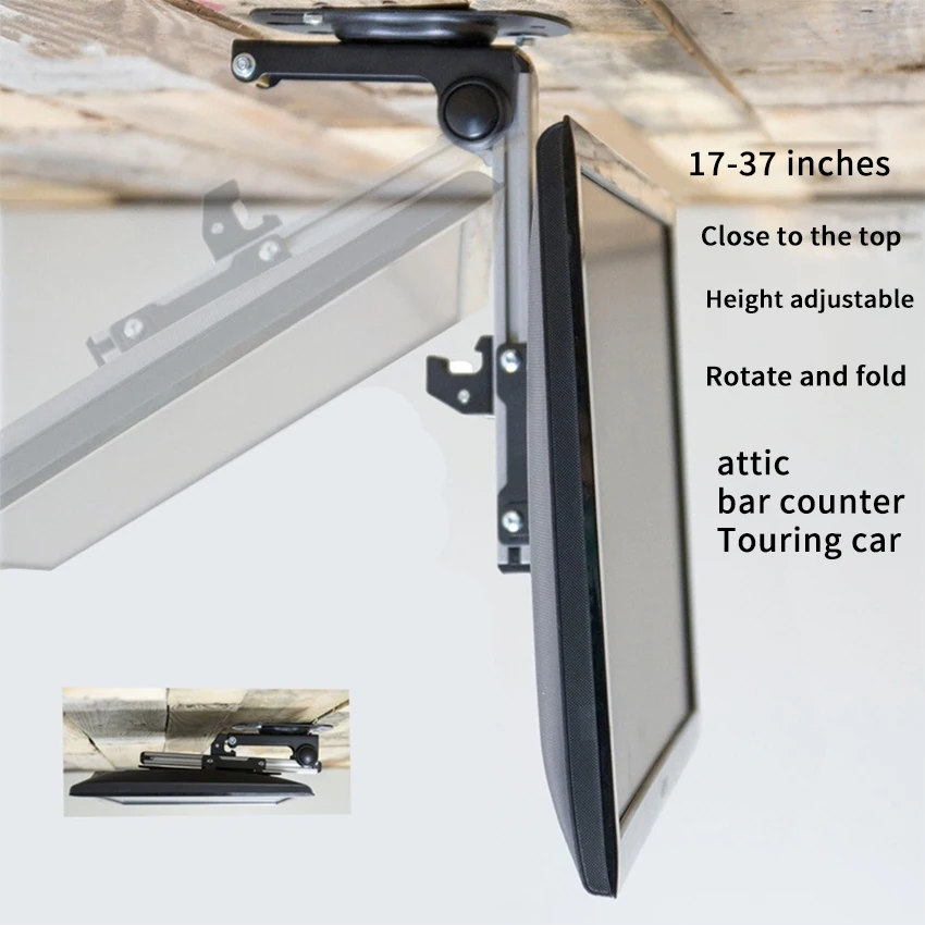 Kitchen Dining Caravan Motorhome TV Holder RV Parts Accessories 17-37 Inch RV Folding TV Hanger Car Monitor Ceiling Lift Stand