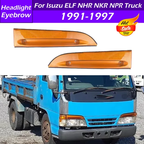 Imagen 1 del producto Cubierta de cejas para Faro de parachoques delantero, pegatina decorativa para Isuzu ELF NHR NKR NPR Truck 97855009-97855010, 8-1991, 2, 8-1997