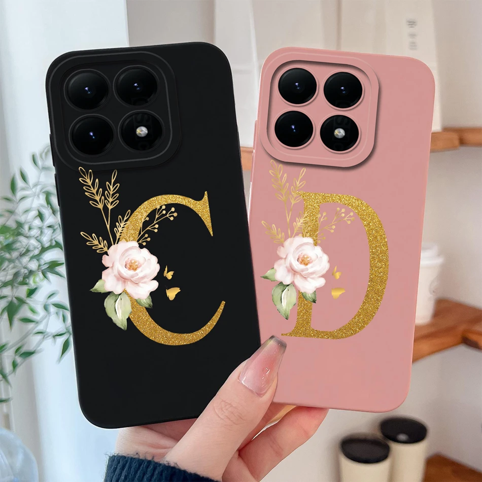 حافظة لهاتف Xiaomi 15T Pro 17 Pro Max أنيقة بحروف ذهبية ناعمة من السيليكون السائل المضاد للسقوط غطاء خلفي واقٍ لهاتف MI 15 T #1