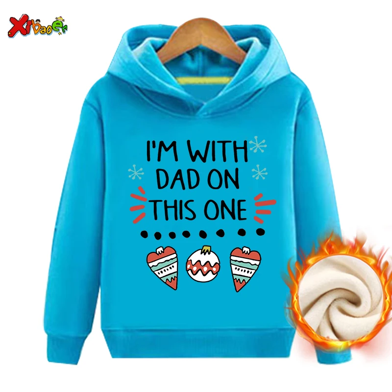 Hoodie Family Christmas Matching Outfits Sweater Clothing Red Warm Winter Children Sweatshirt Pullover Plus Velvet Couple Outfit