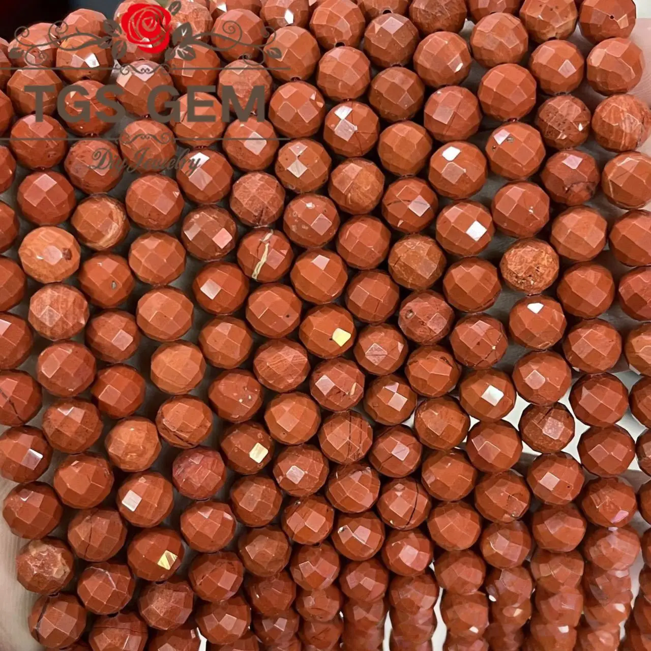 

factory wholesale Engraved hard cut round bead natural stoneAAA Redstone Mausoleum pattern small cut scatteredDIY jewelry