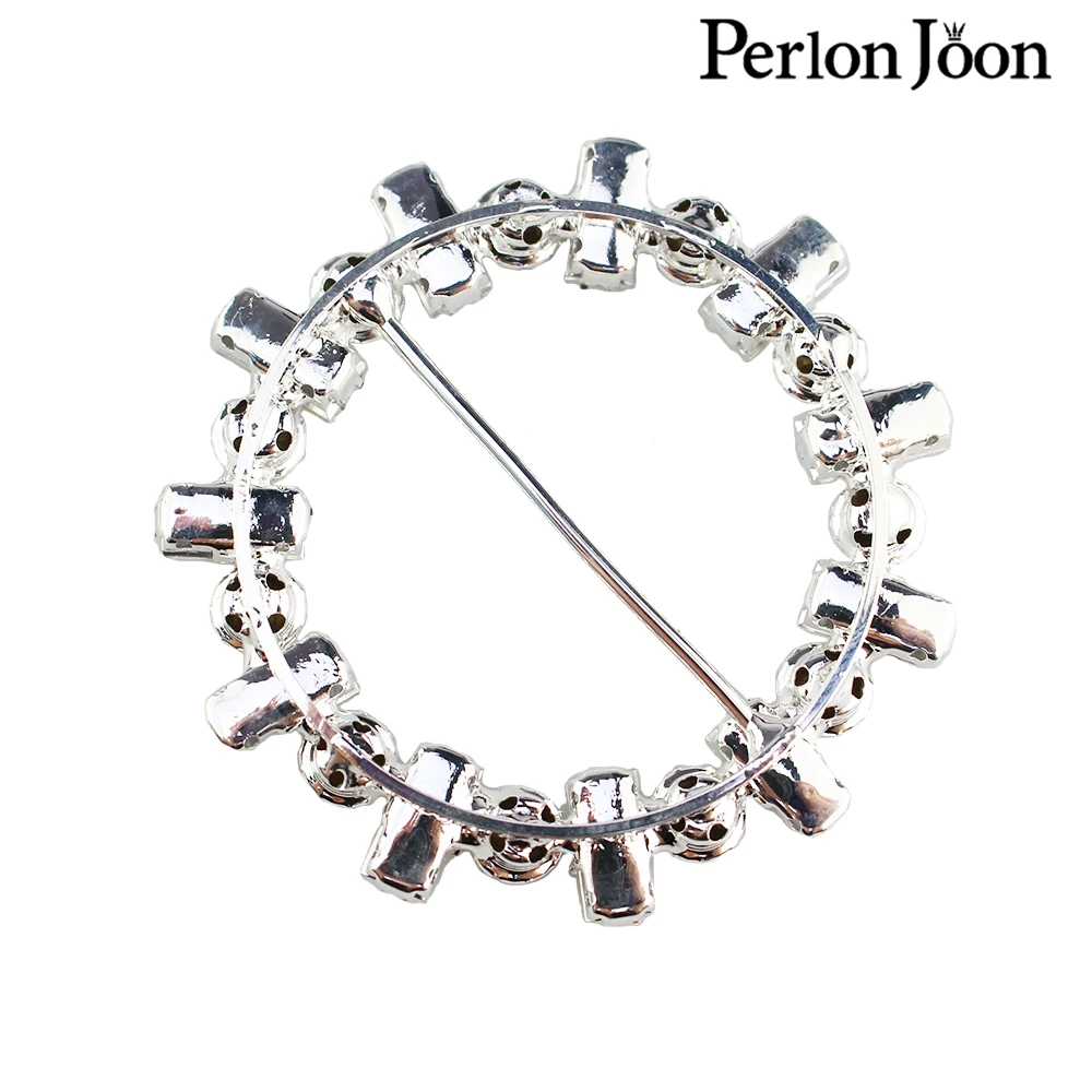 2Pcs 5.6cm(inner3.5cm) flicker rhinestone crystal belt buckel silver use on wedding dress clothing bag shoes accessories KT005 view 6