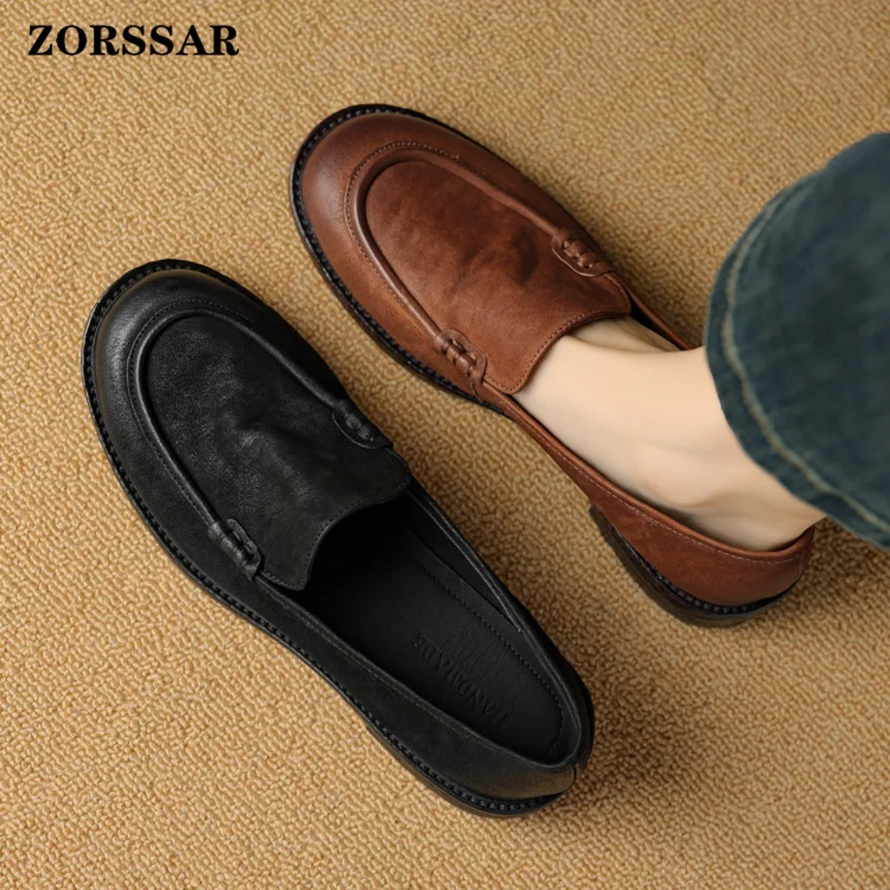 

Single Shoe Women's 2026 Spring New Loafers Lazy One Foot Flat Shoes Womens Shoes British Leather Shoes for Women Dress Flats