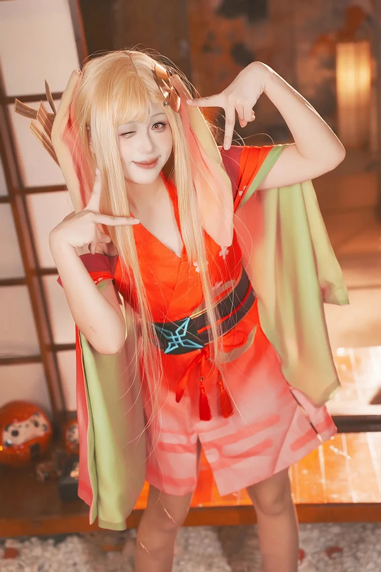Anime Cosmic Princess Kaguya Cosplay Costume Kaguya Yachiyo Runami Kimono Wig Set Party Stage Carnival Women Cosplayer Dress view 3