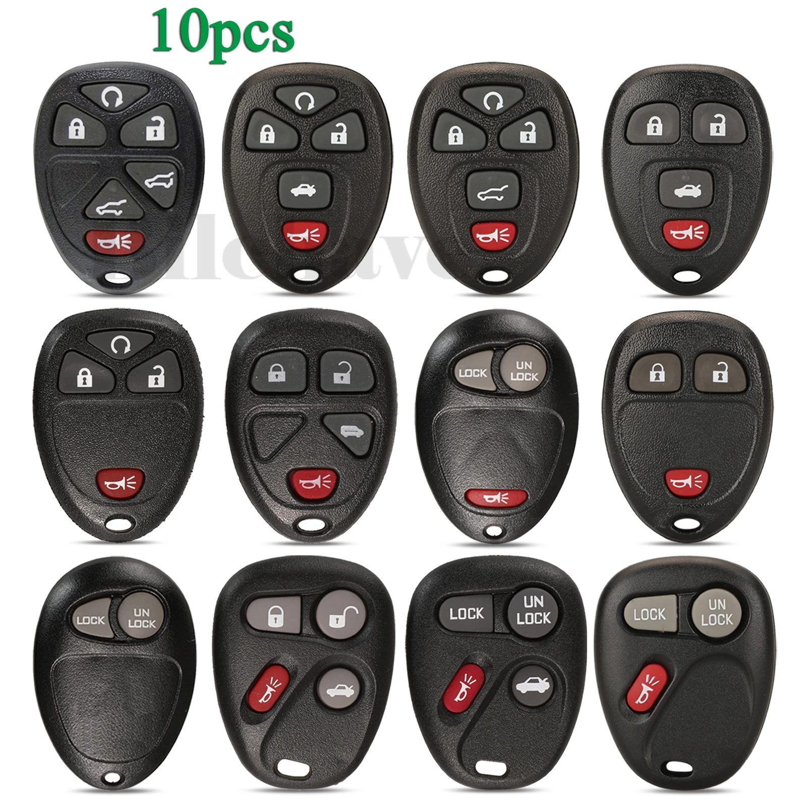 

Jingyuqin 10 шт. для Buick Hummer H3 GMC для Chevrolet Colorado Smart Remote Car Key Shell 2/3/4/5/6 кнопки замена брелока