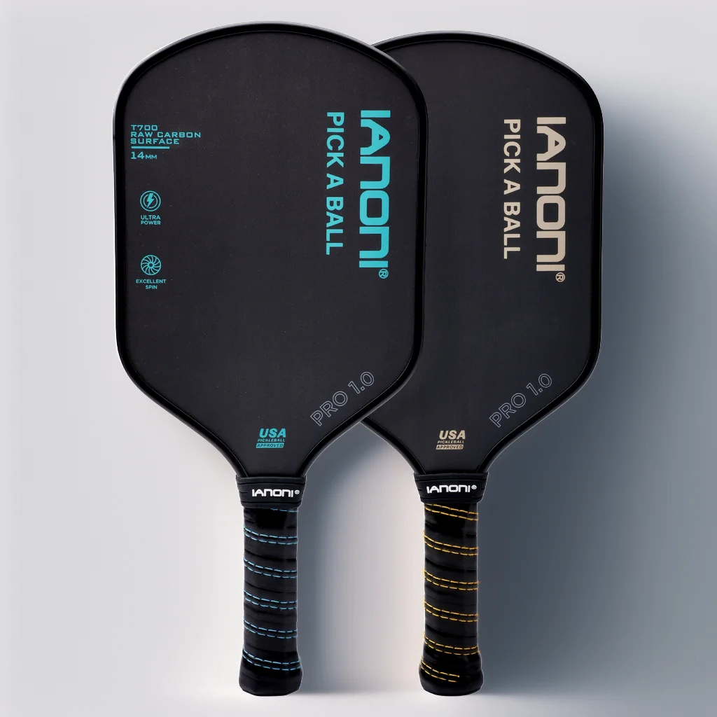 

IANONI PRO1.0 Одобренная USAPA T700 Текстурированная углеродистая полипропиленовая сотовая ракетка 14 мм 220 г Термоформовочная ракетка для пиклбола из углеродного волокна