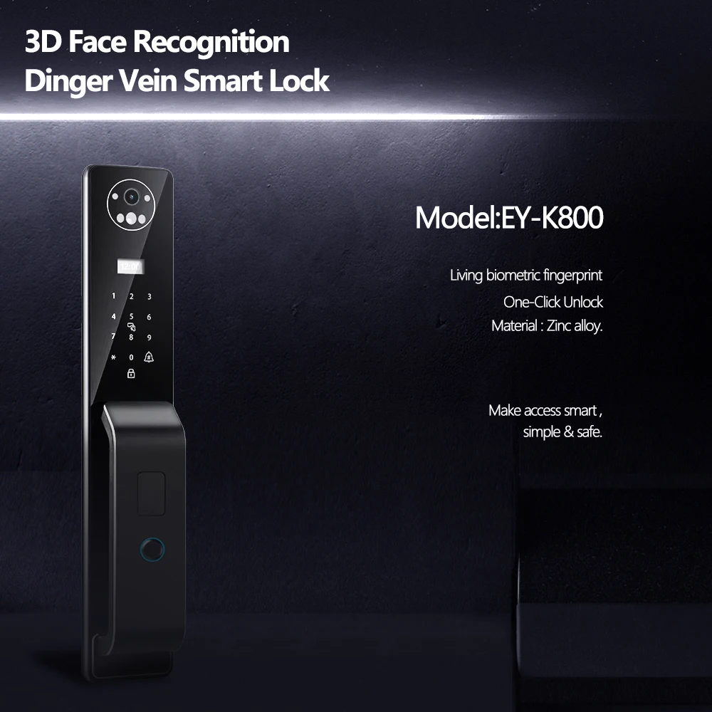 Advanced Smart Door Lock Finger Vein Recognition High Quality Biometric Electromagnetic NFC Tuya Network Security Door