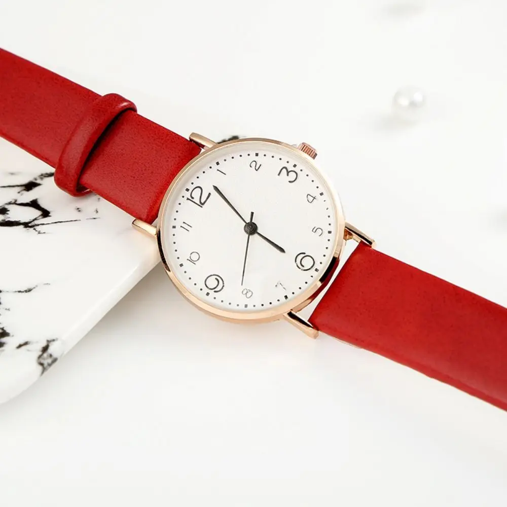 Quartz Wristwatches Fashion PU Leather Analogue Women's Watches 7 Colors Quartz Wristwatches Ladies