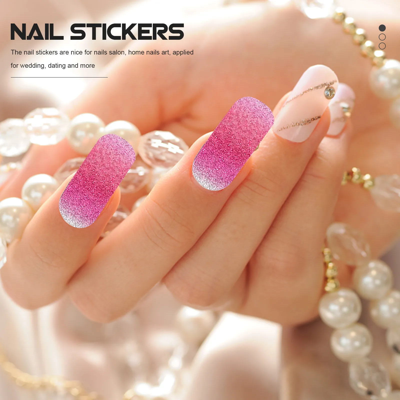 5Sheets Nail Art Stickers Style Adhesive Nail Polish Strips Ultra-Thin Full Wrap Decals for Salon Home Wedding Party DIY