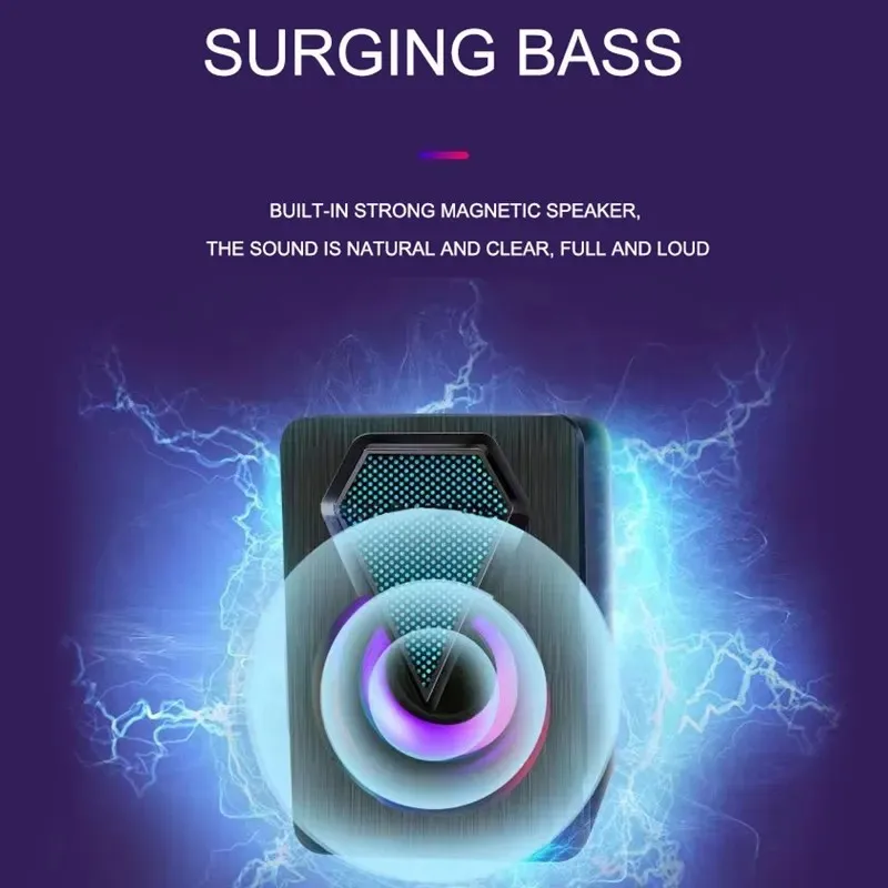 Foreign Trade Private Model USB Desktop Small Speaker 3.5MM Audio Socket 2.0 In-line Control RGB Lights Computer Speaker Glows
