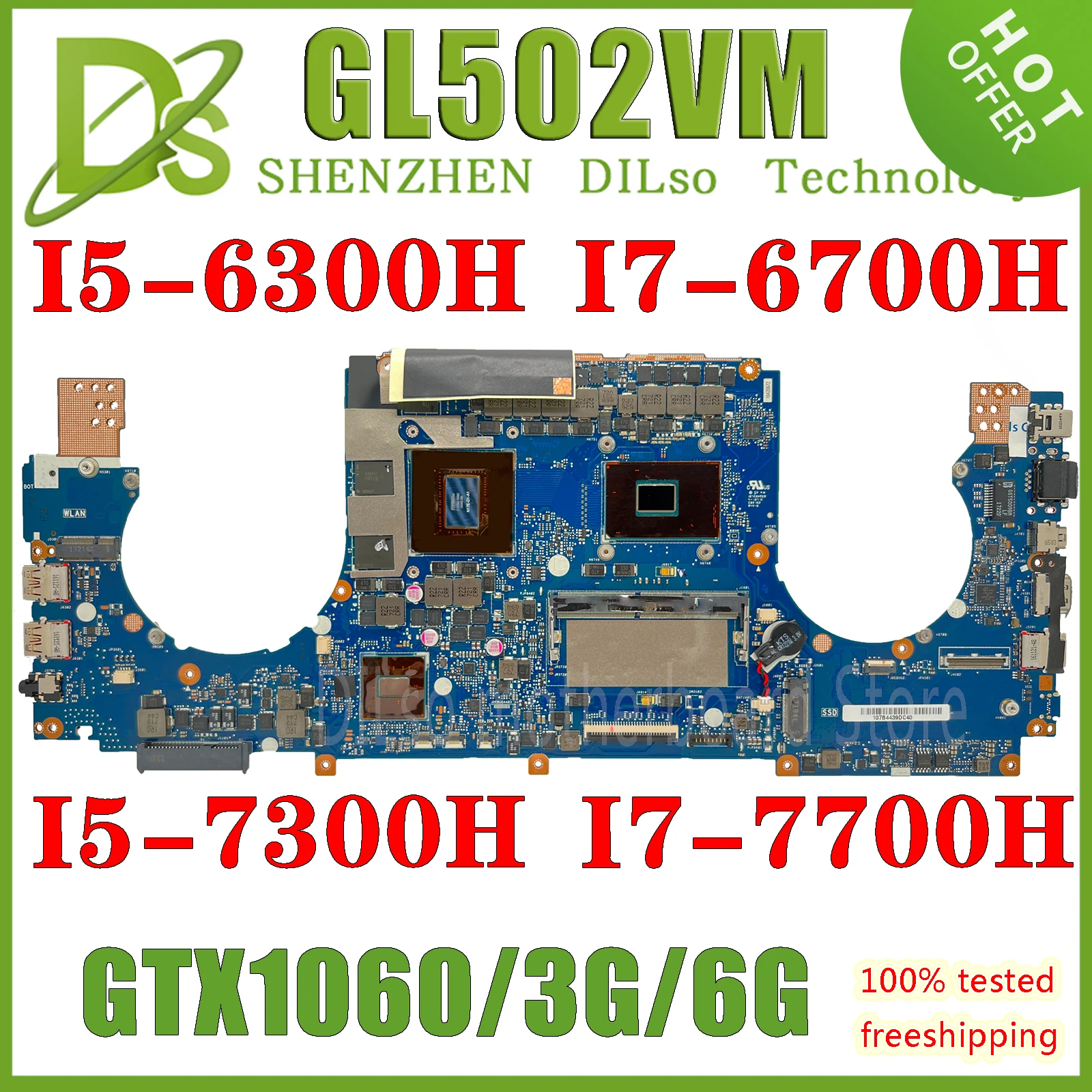 

KEFU GL502VM MAINboard For ASUS S5VM S5V GL502V GL502VMK GL502VML GL502VMZ Laptop Motherboard I7-6700HQ I7-7700HQ GTX1060M-3G/6G