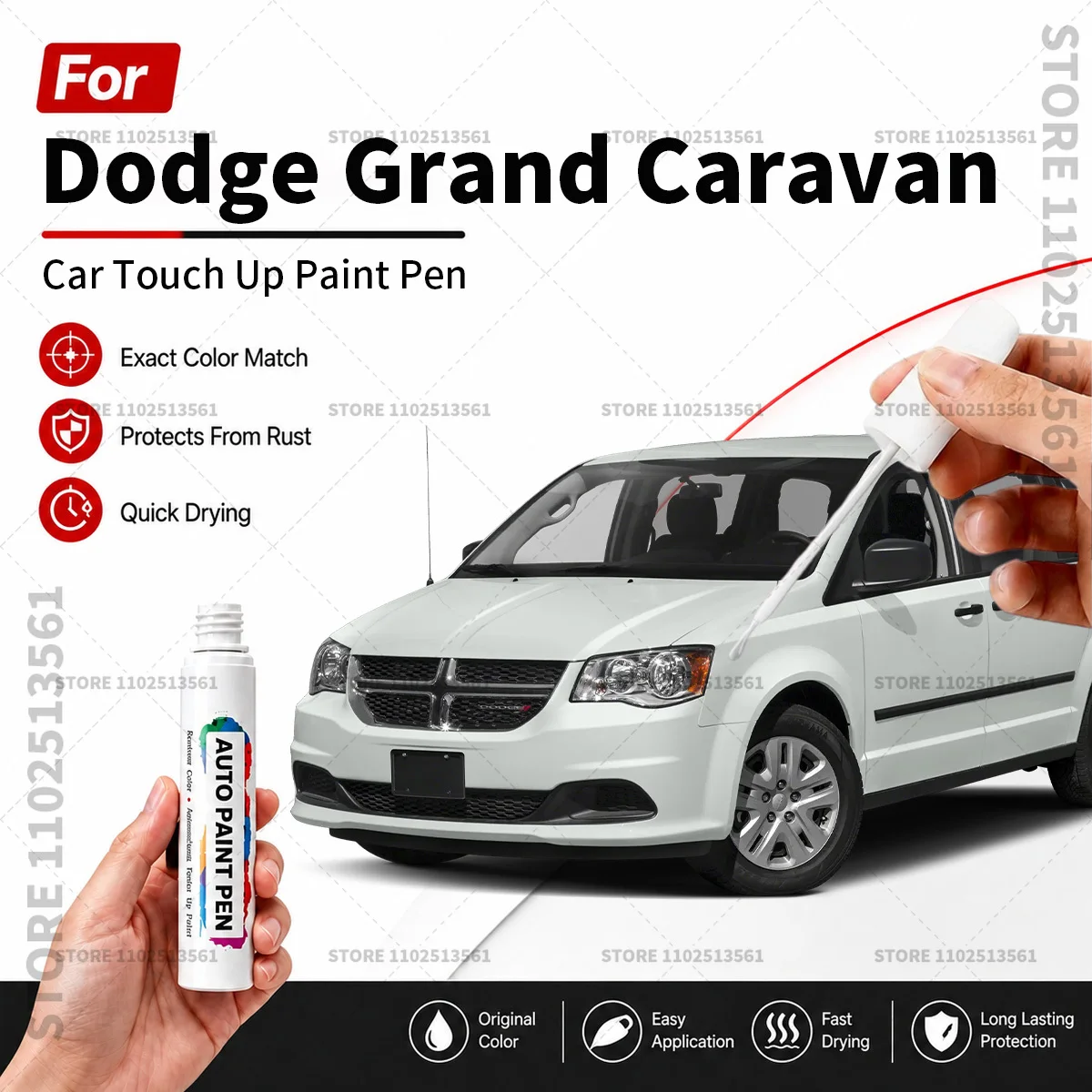 For Dodge Grand Caravan Vehicle Paint Touch Up Pen Car Scratch Remover Repair Marker Waterproof DIY Auto Body Maintenance Tool