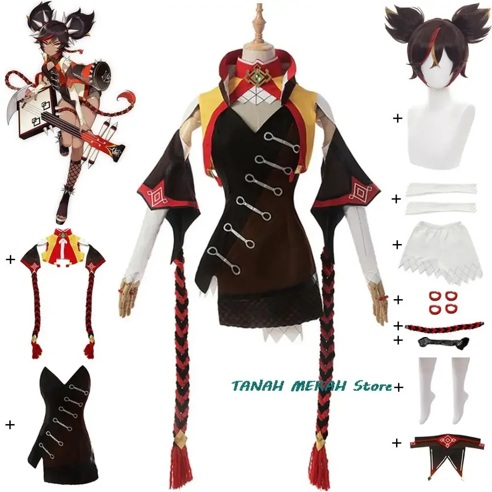 

CosplayXinyan Cosplay Costume Anime Game Genshin Impact Liyue Adultsexy Woman Top Dress Halloween Carnival Party Loli Suit Wig