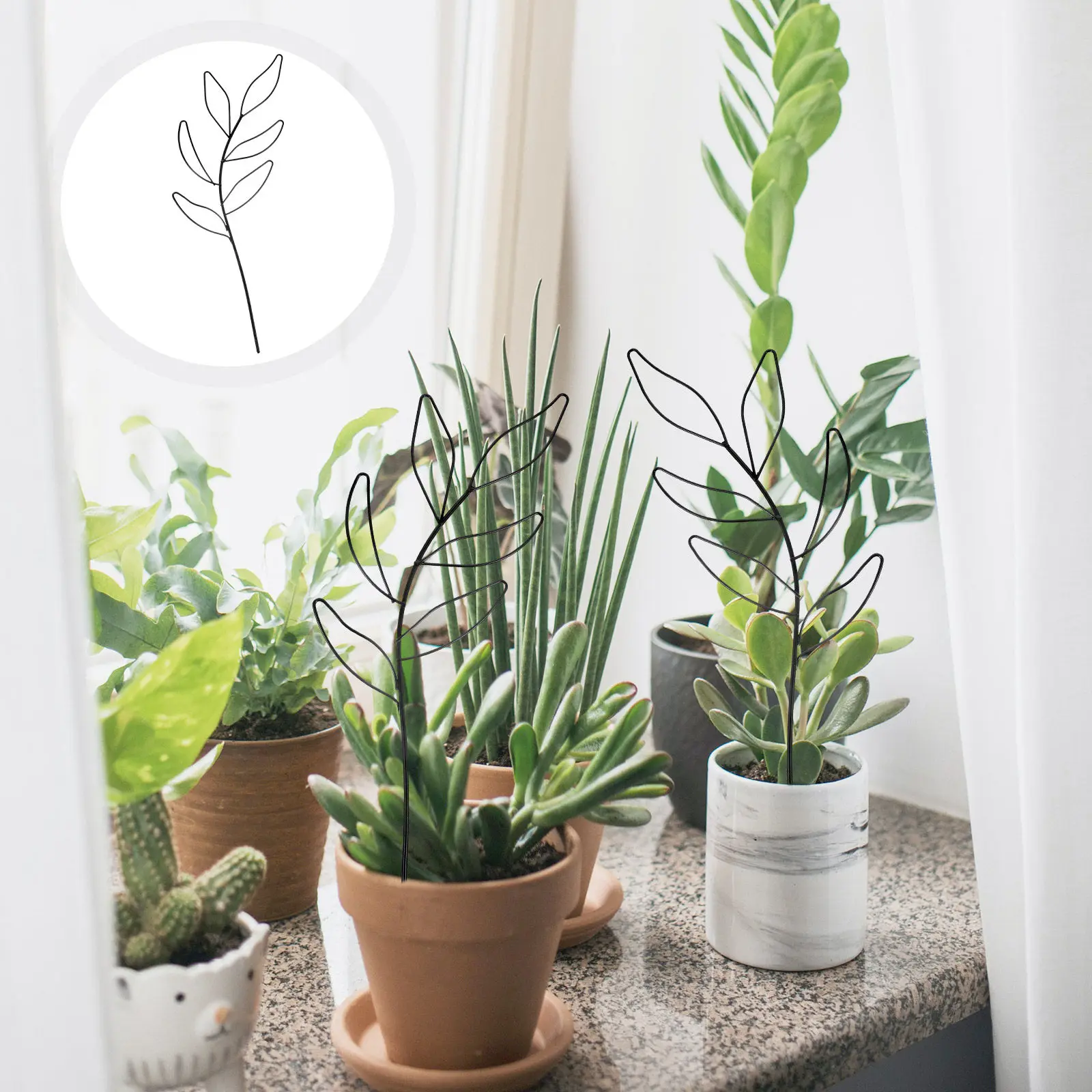 

2 шт. прочных железных опор для комнатных растений, подставки для цветущих вьющихся растений, гладкая поверхность без заусенцев, для вьющихся растений