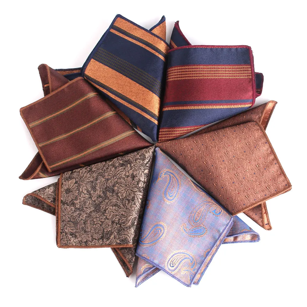 

New Jacquard Pocket Square For Men Women Floral Chest Towel Gentlemen Hankies Men's Suit Handkerchief Striped Pocket Towel Gifts