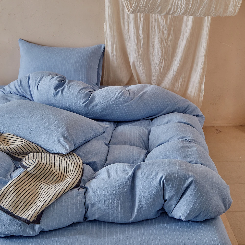 Duvet Cover Bedding Set Twin Full Queen King Size 135x200 Nordic Quilt Cover 240x220 Double Single Stripe Bed Linen 200x200