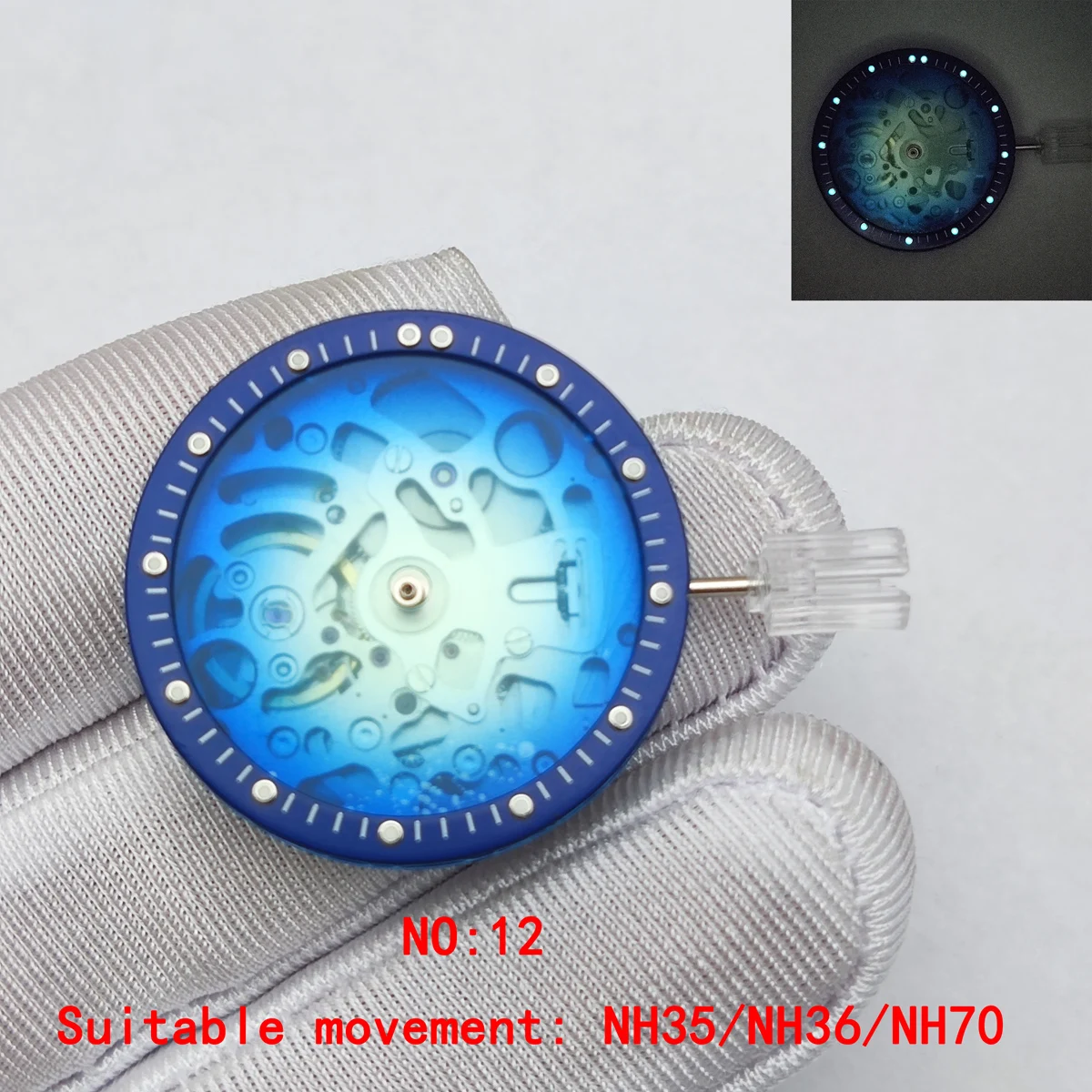 NH35/NH36/NH70 frame dial transparent surface improved diving machinery watch accessories luminous