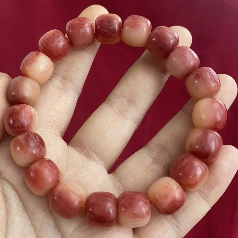 Camel bone with blood inclusions, vintage-style DIY bracelet, ethnic style