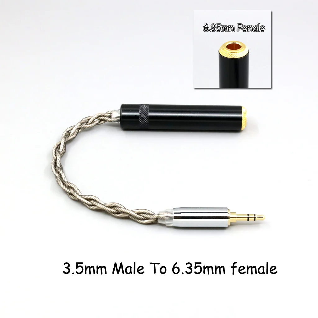 99 % reines Silber + Graphen versilbertes Schild-Kopfhörerkabel für 4,4 mm, 3,5 mm, 2,5 mm XLR 6,35 mm Stecker auf Buchse, Adapter-Konverter – Detail 9